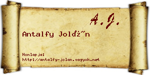 Antalfy Jolán névjegykártya