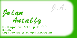 jolan antalfy business card